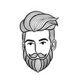 beard man logo element vector image