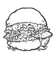 hamburger fastfood silhouette vector image