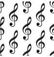 seamless musical treble clef pattern vector image vector image