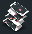 abstract geometric ui screens 3d mockups trendy vector image