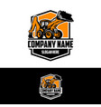 backhoe loader construction company emblem badge vector image vector image