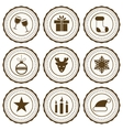 new year celebration icons set vector image