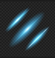 set of blue glowing light effect isolated vector image vector image