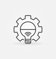 gear with smart light bulb outline icon vector image