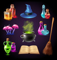 halloween realistic set vector image