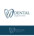 letter u tooth dental logo design vector image vector image