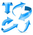 blue 3d arrows shiny icons vector image