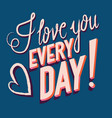 greeting card with happy valentines day hand vector image
