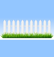 realistic wooden fence green grass on white vector image