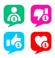 simple buttons with user feedback social network vector image