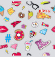 cap sport footwear pizza doughnut cat skull vector image