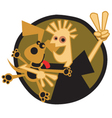 dog and owner vector image vector image
