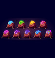 gem stones in sacks game props icons trophy bundle vector image