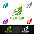 eco meal prep healthy food logo for restaurant vector image