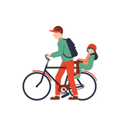 Family cycling outdoor father mom and daughter s Vector Image