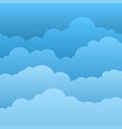 flat clouds blue sky with paper cartoon vector image