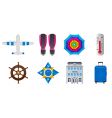 travel icons set vector image vector image
