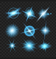 blue shine stars with glitters effect graphic vector image vector image