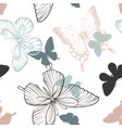 seamless pattern with decorative butterflies vector image
