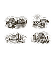 farm emblems set on white background agriculture vector image vector image