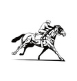 horse and jockey racing retro vector image