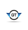 initial letter gt logo template design vector image