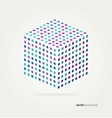 three-dimensional cube of colored dots vector image vector image
