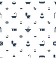 bathroom icons pattern seamless white background vector image vector image