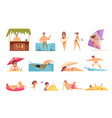 beach holidays icon set vector image