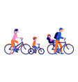 family cycling vector image
