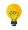 Cartoon glowing yellow light bulb Royalty Free Vector Image