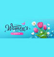 womens day message tulip flowers and butterfly vector image