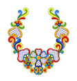 mexican decoration with ornamental flowers vector image