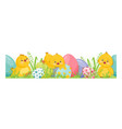 seamless border pattern with cute funny vector image