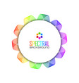 circular badge on spectral colorful spirograph vector image