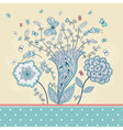 cute greeting card with hand-drawn flowers vector image