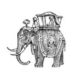 set india culture elephant and temple a woman vector image vector image