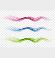 set of abstract colors wave smoke transparent blue vector image