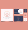 beauty women hair salon logo design line art vector image vector image