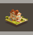 suburban family house with a playground vector image vector image