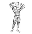 bodybuilder muscle man fitness posing black vector image vector image