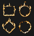 flame frame square circle shapes realistic vector image