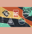 line art geometric summer emblems set vector image