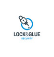 lock and glue security logo icon illus vector image