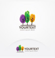 logo of tree in watercolor style vector image vector image