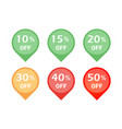 set of discount sign icon vector image