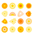 set of icons sun isolated vector image