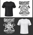 tshirt print with firefighters helmet ax ladder vector image