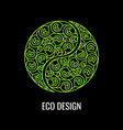 abstract natural linear logo green symbol yin vector image