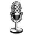 black and white of microphone vector image
